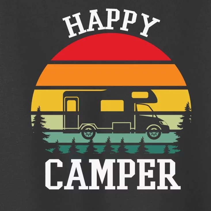 Happy Camper Cute Gift Retro Toddler T-Shirt