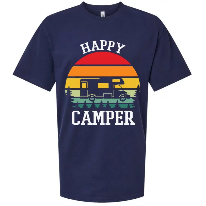 Happy Camper Cute Gift Retro Sueded Cloud Jersey T-Shirt