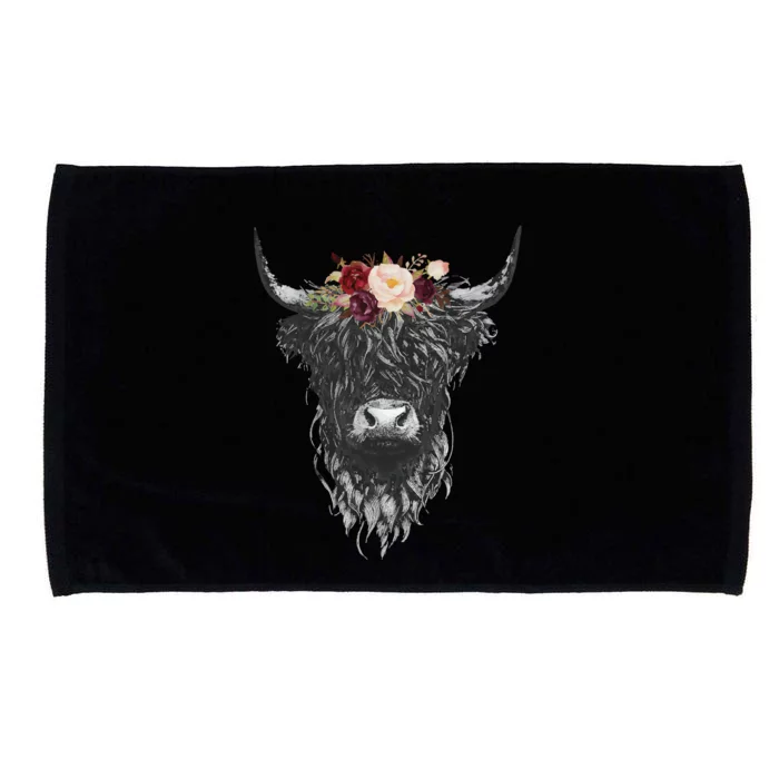 Highland Cow Country Western Microfiber Hand Towel