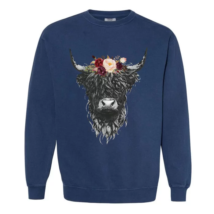 Highland Cow Country Western Garment-Dyed Sweatshirt