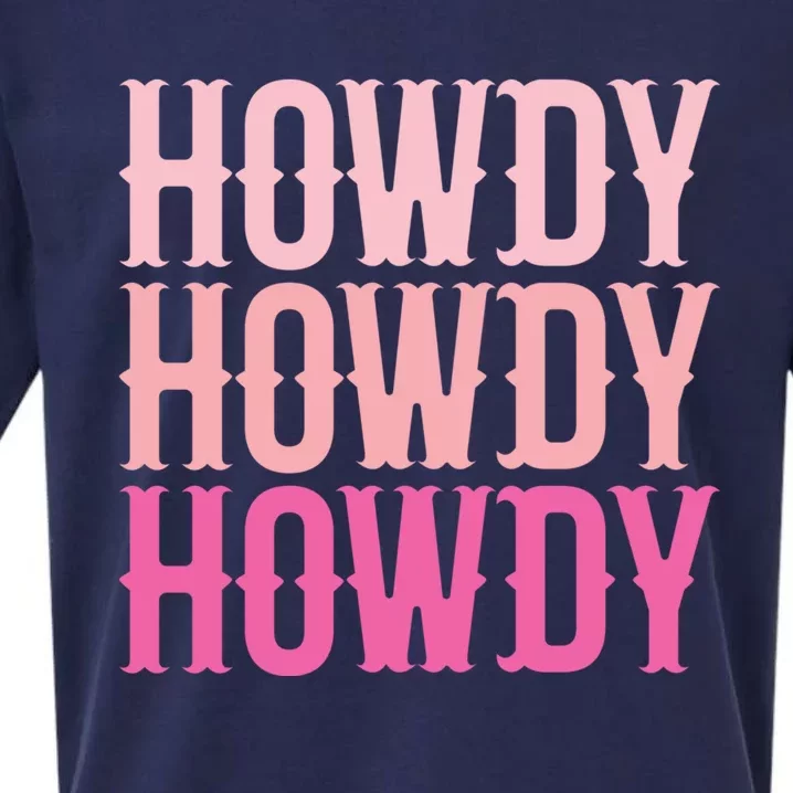 Howdy Cute Country Western Southern Cowgirl Rodeos Gift Sueded Cloud Jersey T-Shirt