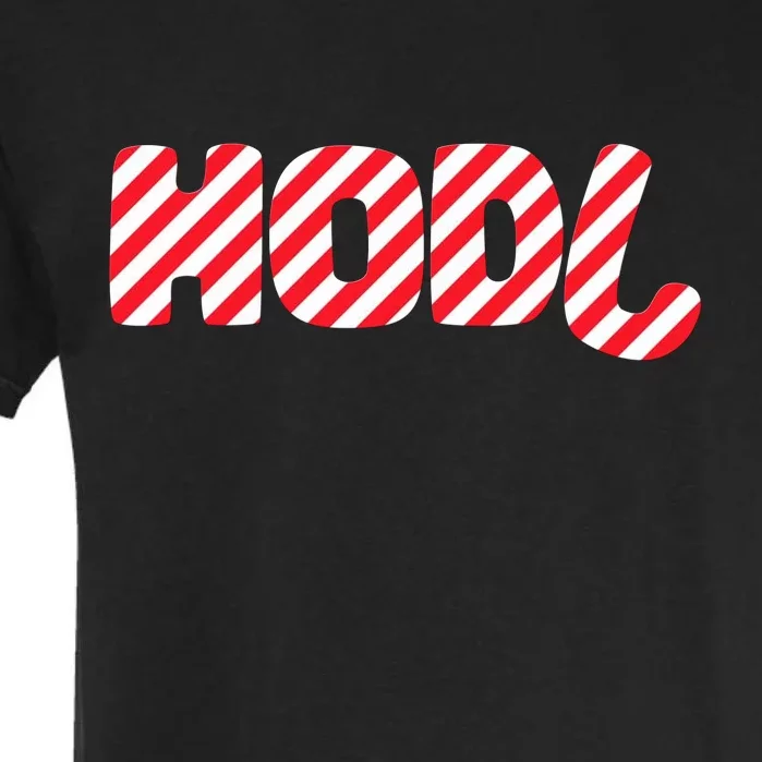 Hodl Crypto Currency Candy Cane Christmas Logo Garment-Dyed Heavyweight T-Shirt