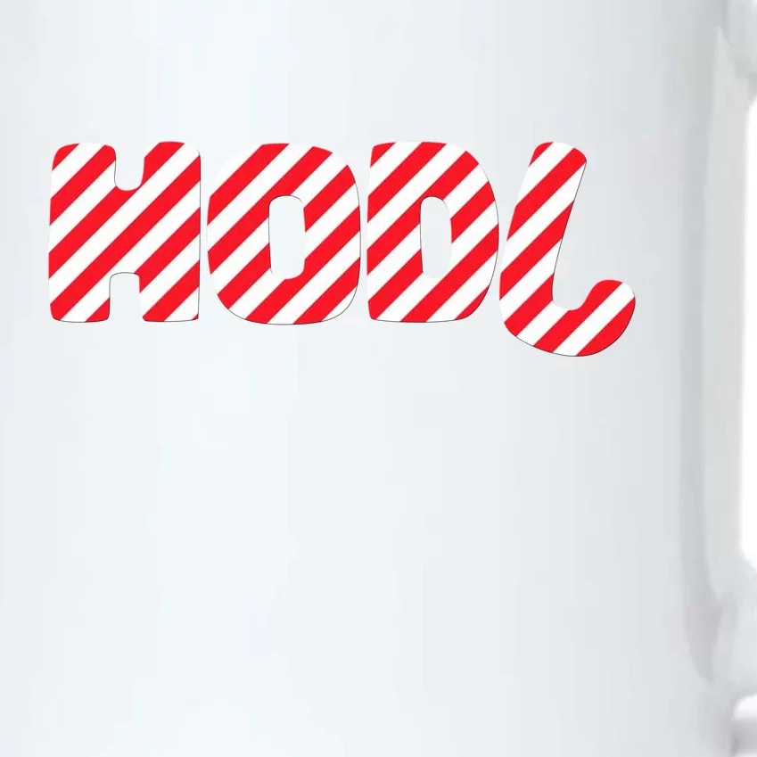 Hodl Crypto Currency Candy Cane Christmas Logo Black Color Changing Mug