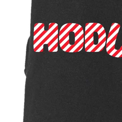 Hodl Crypto Currency Candy Cane Christmas Logo Doggie 3-End Fleece Hoodie