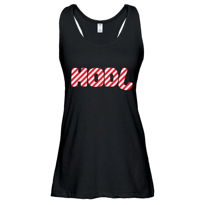 Hodl Crypto Currency Candy Cane Christmas Logo Ladies Essential Flowy Tank