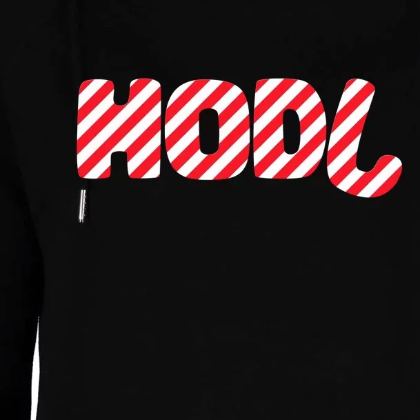 Hodl Crypto Currency Candy Cane Christmas Logo Womens Funnel Neck Pullover Hood