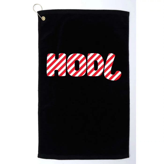 Hodl Crypto Currency Candy Cane Christmas Logo Platinum Collection Golf Towel