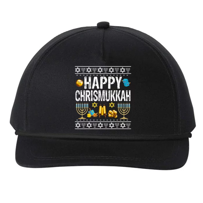 Happy Chrismukkah Challah Christian Holiday Jewish Gift Snapback Five-Panel Rope Hat