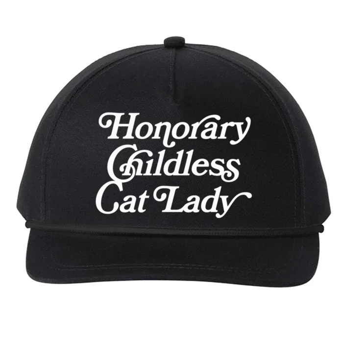 Honorary Childless Cat Lady Funny Statement Childless Cat Lady Is Voting Kamala Snapback Five-Panel Rope Hat