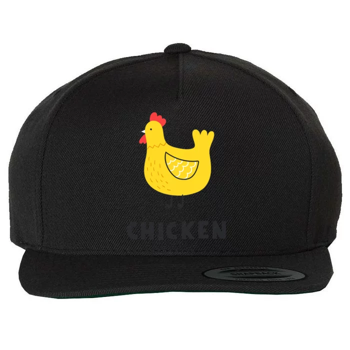 Handpainted Chicken, Chicken Design Cockerel Hen Style Wool Snapback Cap