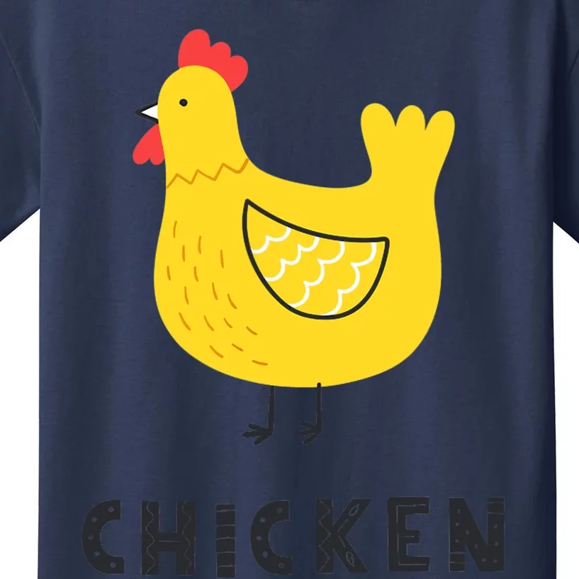 Handpainted Chicken, Chicken Design Cockerel Hen Style Kids T-Shirt