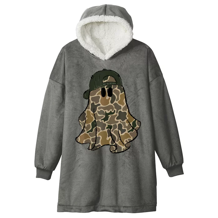 Halloween Camouflage Camo Ghost Hello Hunting Season Hooded Wearable Blanket