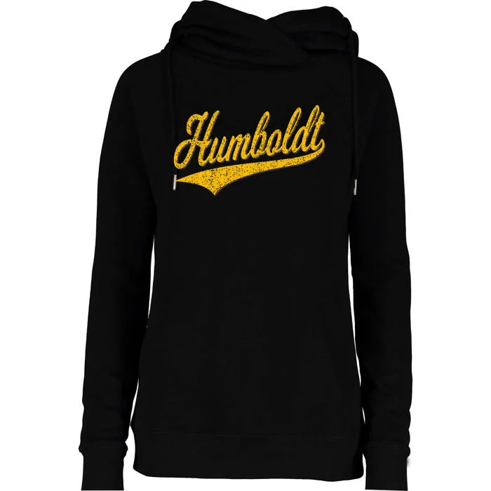 Humboldt County Ca Varsity Script Classic Sports Jersey Womens Funnel Neck Pullover Hood