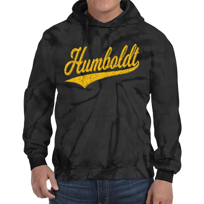 Humboldt County Ca Varsity Script Classic Sports Jersey Tie Dye Hoodie