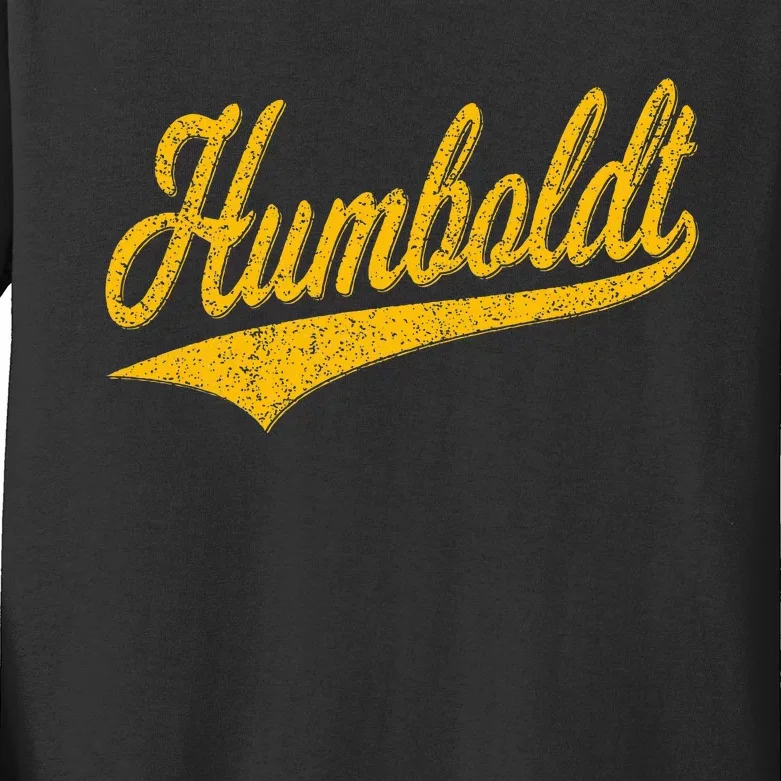 Humboldt County Ca Varsity Script Classic Sports Jersey Kids Long Sleeve Shirt