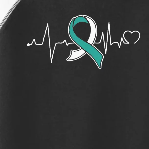 Heartbeat Cervical Cancer Awareness Support Ribbon Toddler Fine Jersey T-Shirt