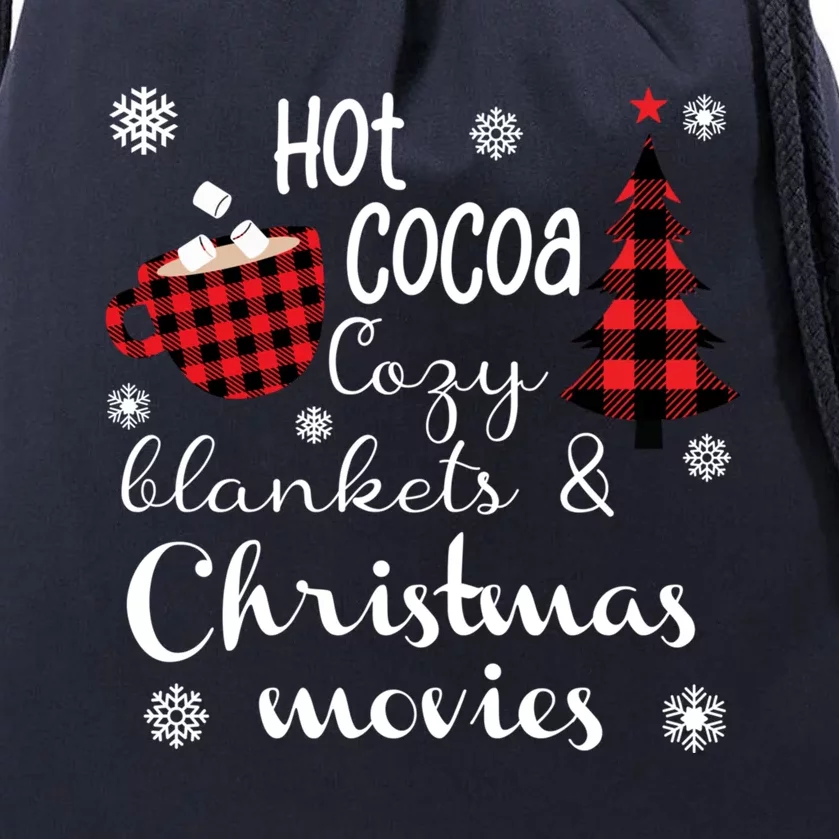 Hot Cocoa Cozy Blankets Christmas Movies Drawstring Bag