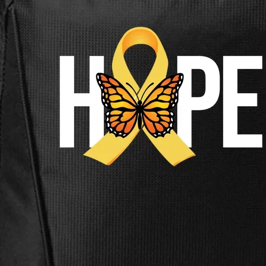 Hope Childhood Cancer Awareness Butterfly Ribbon City Backpack