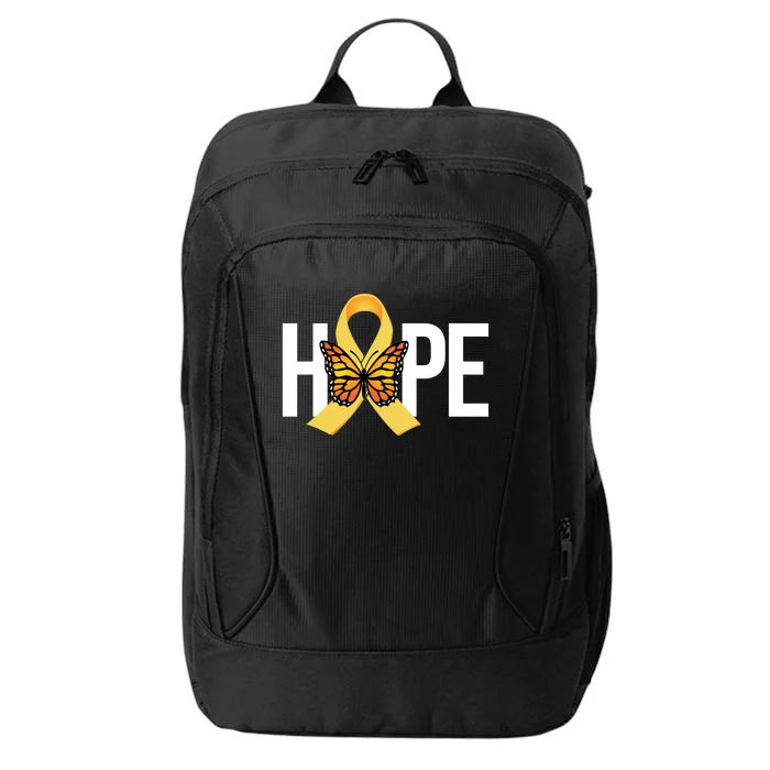 Hope Childhood Cancer Awareness Butterfly Ribbon City Backpack