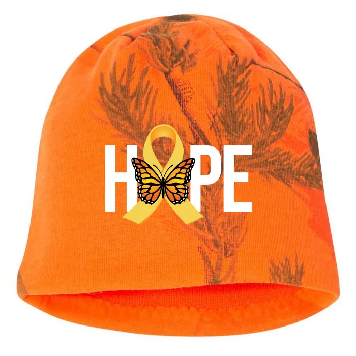 Hope Childhood Cancer Awareness Butterfly Ribbon Kati - Camo Knit Beanie