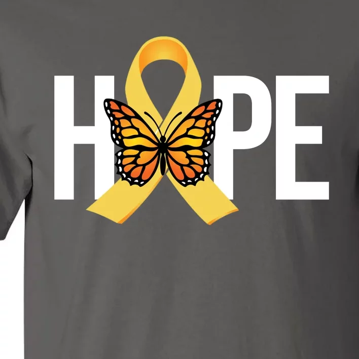 Hope Childhood Cancer Awareness Butterfly Ribbon Tall T-Shirt