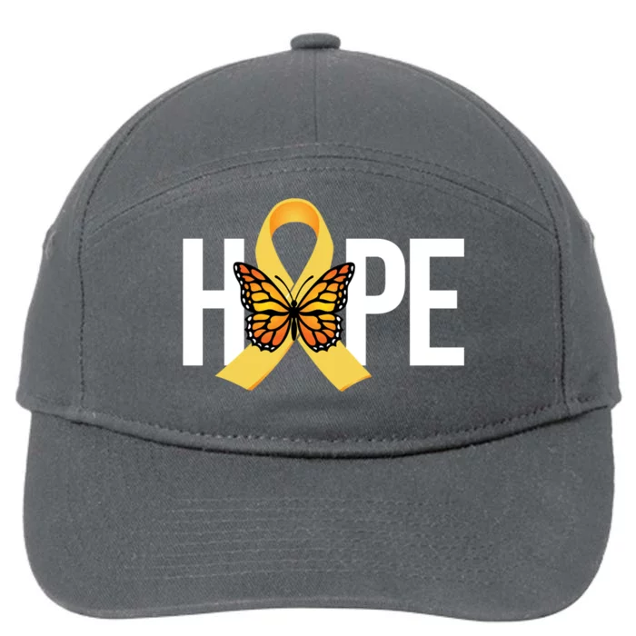 Hope Childhood Cancer Awareness Butterfly Ribbon 7-Panel Snapback Hat