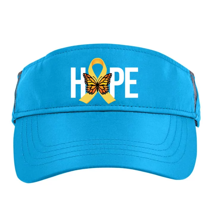 Hope Childhood Cancer Awareness Butterfly Ribbon Adult Drive Performance Visor