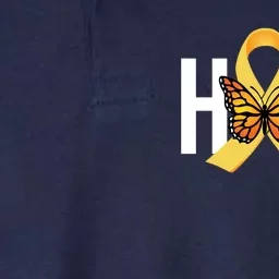 Hope Childhood Cancer Awareness Butterfly Ribbon Softstyle Adult Sport Polo