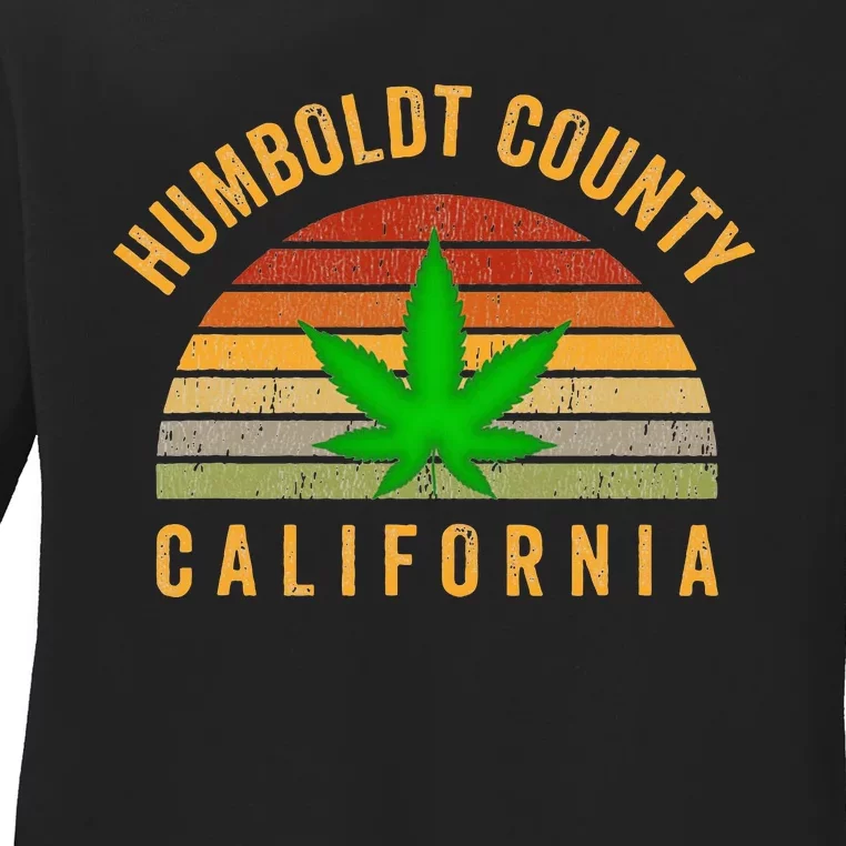 Humboldt County California Hemp Farmer Grower Weed Marijuana Ladies Long Sleeve Shirt