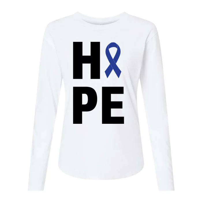 Hope Colon Cancer Awareness Month Womens Cotton Relaxed Long Sleeve T-Shirt