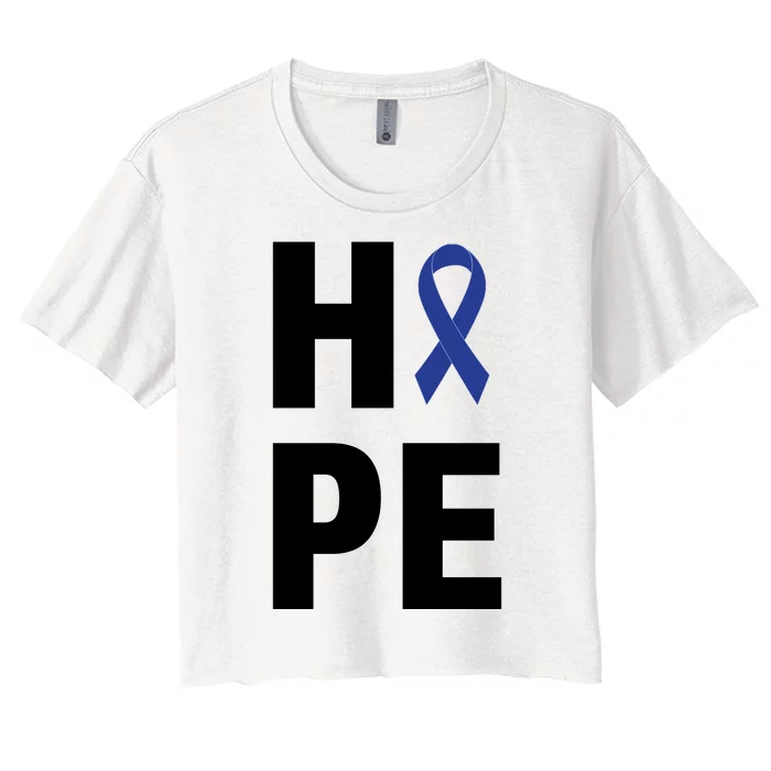 Hope Colon Cancer Awareness Month Women's Crop Top Tee