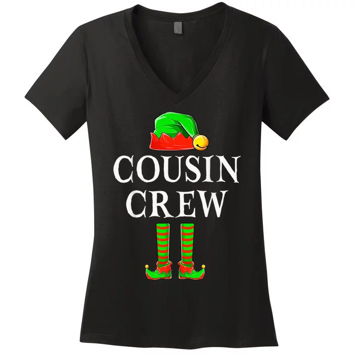 Holiday Cousin Crew Shirt Kid, Christmas Family Matching PJ Women's V-Neck T-Shirt