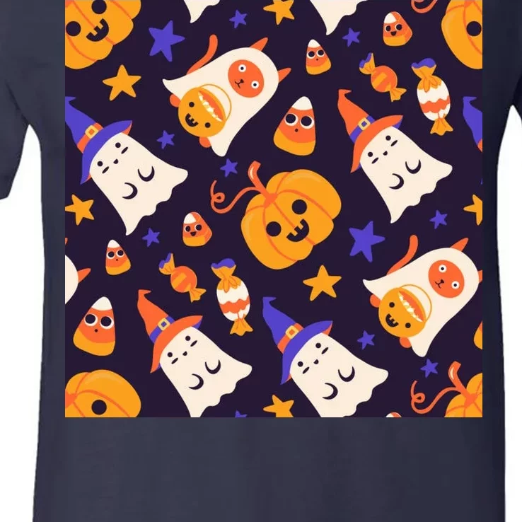 Halloween Cartoon Characters V-Neck T-Shirt