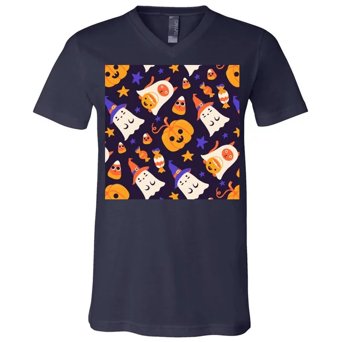 Halloween Cartoon Characters V-Neck T-Shirt