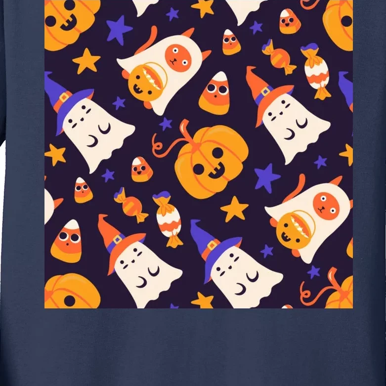 Halloween Cartoon Characters Kids Long Sleeve Shirt