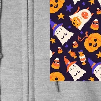 Halloween Cartoon Characters Full Zip Hoodie