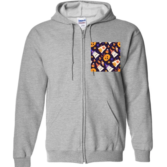 Halloween Cartoon Characters Full Zip Hoodie