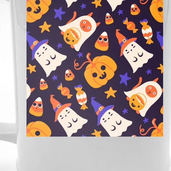 Halloween Cartoon Characters Front & Back Beer Stein