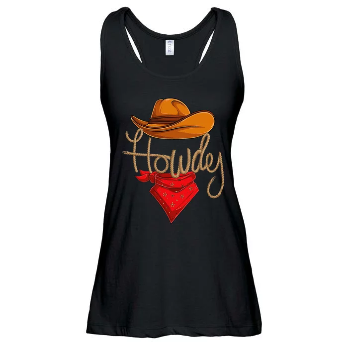 Howdy Cowboy Cowgirl Western Country Rodeo Howdy Ladies Essential Flowy Tank