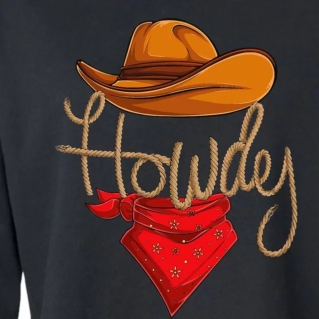 Howdy Cowboy Cowgirl Western Country Rodeo Howdy Cropped Pullover Crew