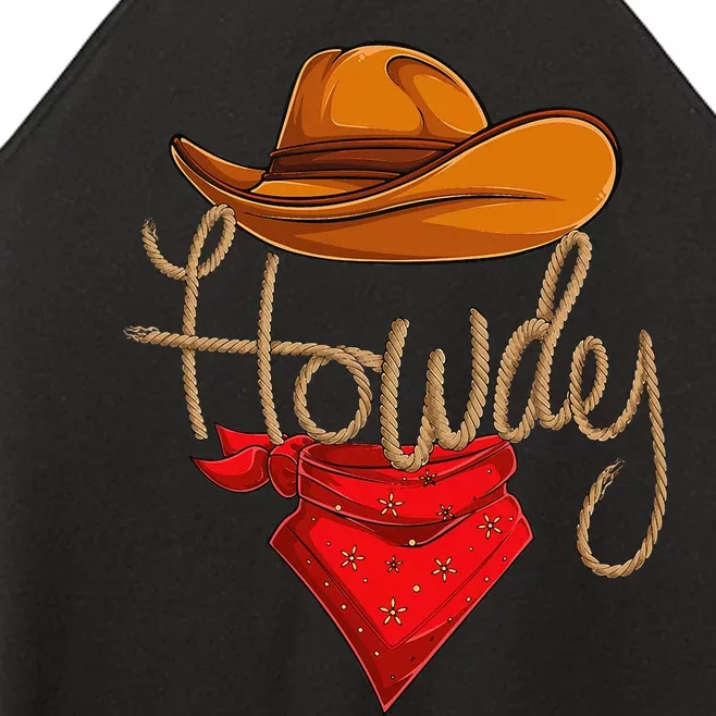 Howdy Cowboy Cowgirl Western Country Rodeo Howdy Women’s Perfect Tri Rocker Tank