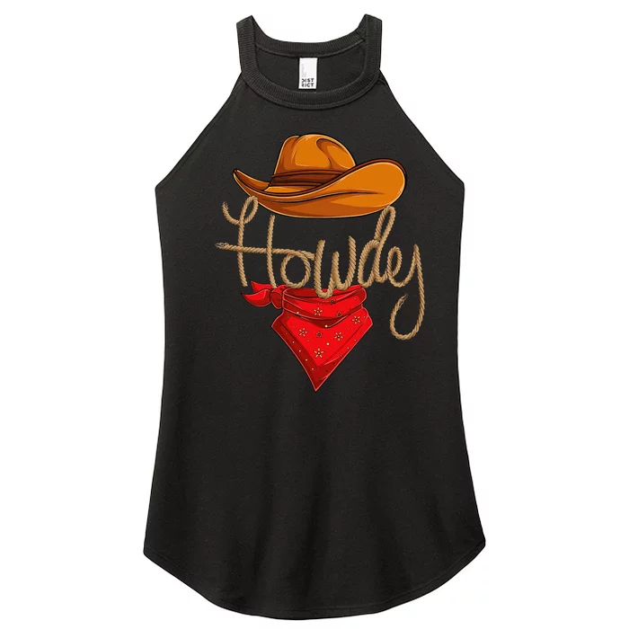 Howdy Cowboy Cowgirl Western Country Rodeo Howdy Women’s Perfect Tri Rocker Tank