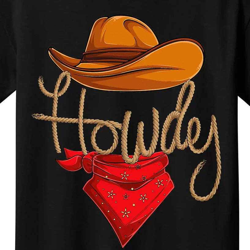 Howdy Cowboy Cowgirl Western Country Rodeo Howdy Kids T-Shirt