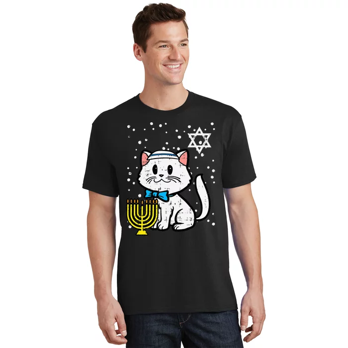 Hanukkah Cat Cute Chanukah Jewish T-Shirt