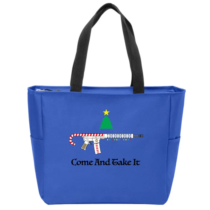 Holiday Candy Cane Ar15 Zip Tote Bag