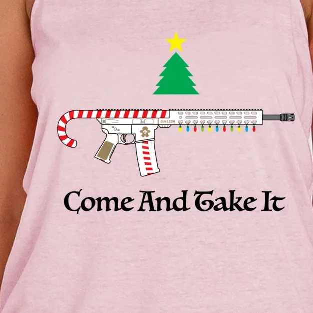 Holiday Candy Cane Ar15 Women's Knotted Racerback Tank