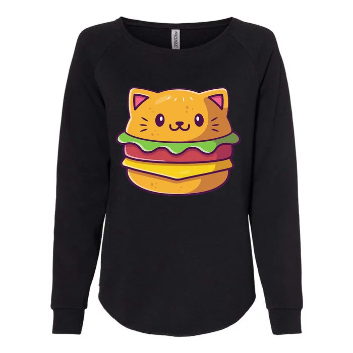 Hamburger Cat Catburger Funny Burger Cat Lover Foodie Womens California Wash Sweatshirt