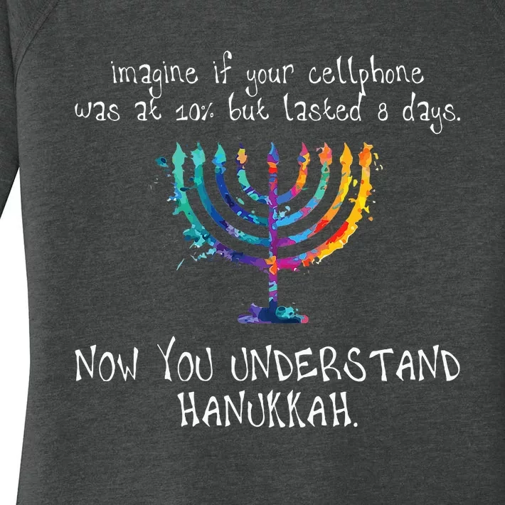 Hanukkah Chanukah  Cellphone Meme  Funny Jewish Gifts Women's Perfect Tri Tunic Long Sleeve Shirt