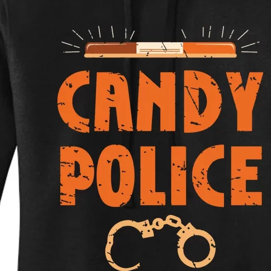 Halloween Costume Candy Police Fun Pumpkin Policeman Uniform Women's Pullover Hoodie