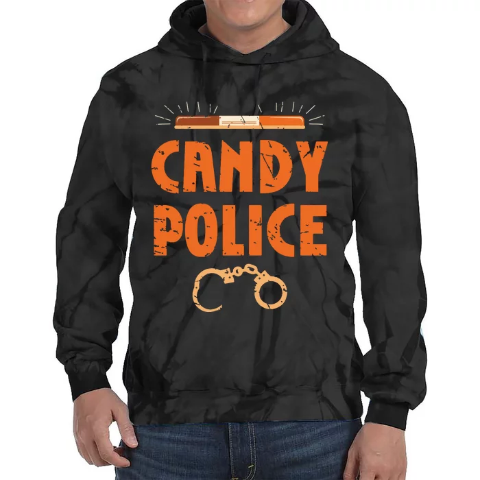 Halloween Costume Candy Police Fun Pumpkin Policeman Uniform Tie Dye Hoodie